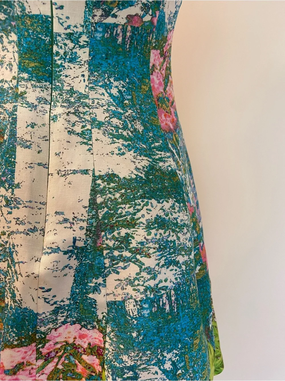 Tracy Reese Anthropologie Silk Monet Inspired Floral Pink Blue Green Dress $349 - Picture 12 of 16